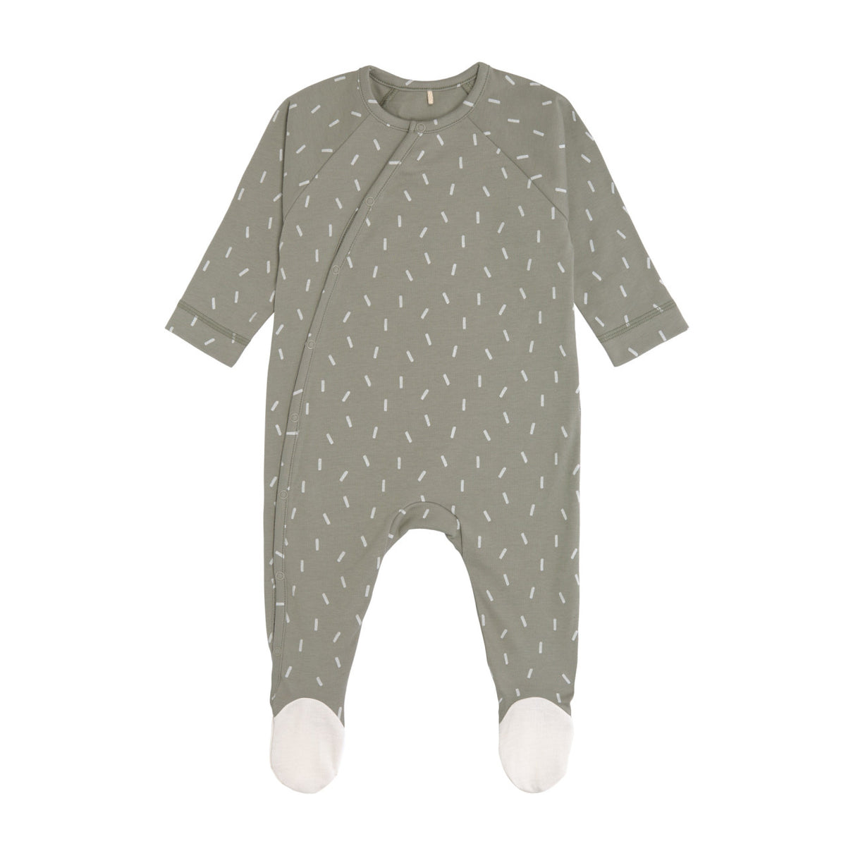 Pyjama with feet GOTS - Cozy Colors, Speckles olive