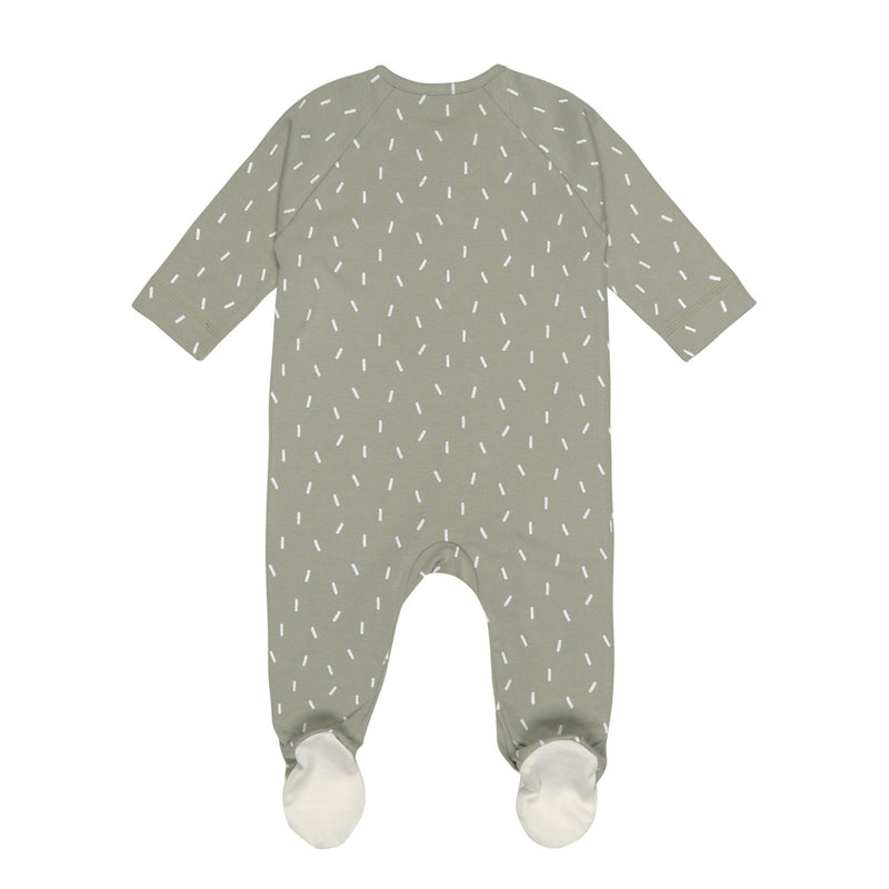 Pyjama with feet GOTS - Cozy Colors, Speckles olive