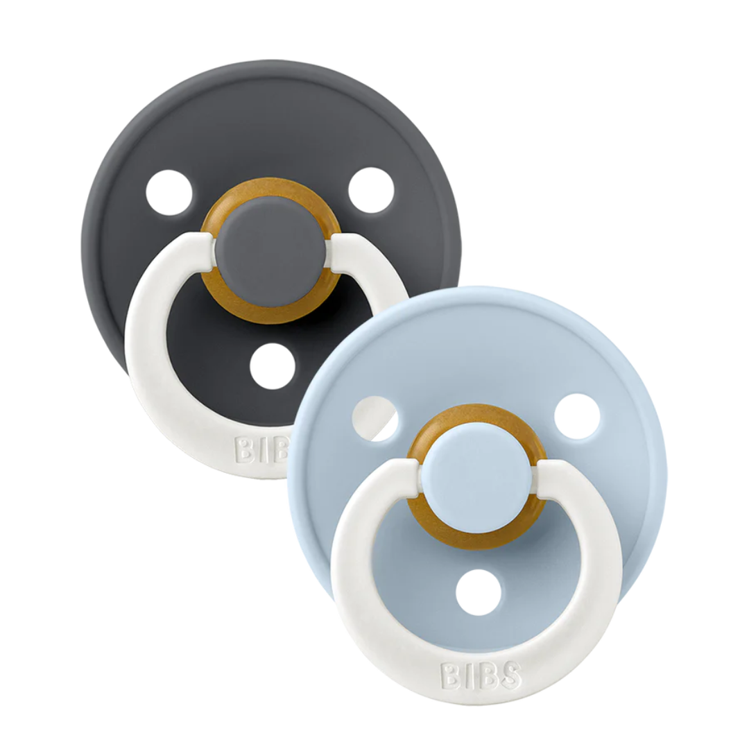 Bibs Glow-in-the-Dark Dummy Baby Blue & Iron