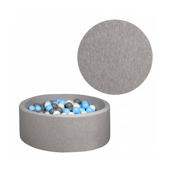 Organic Cotton Light Gray Ball Pit with 200 ((Grey/Blue/White) Balls