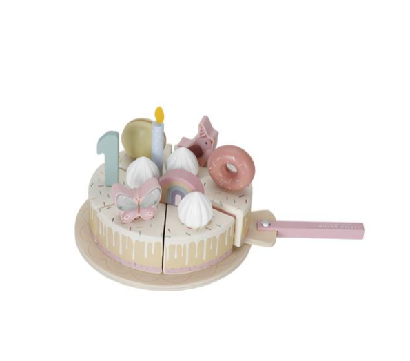 Wooden birthday cake Pink - 26-pcs