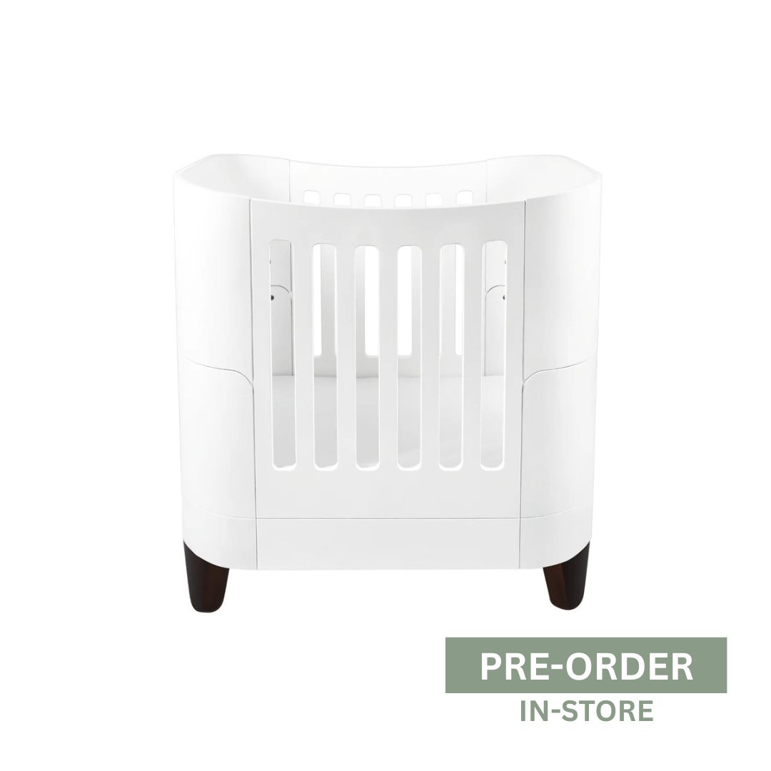 Serena Mini Cot Bed White/Walnut