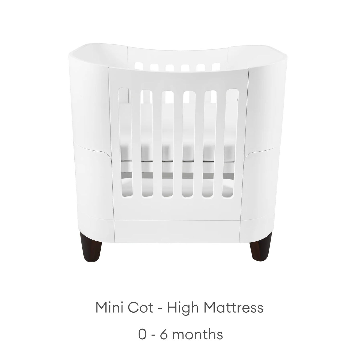 Serena Mini Cot Bed White/Walnut