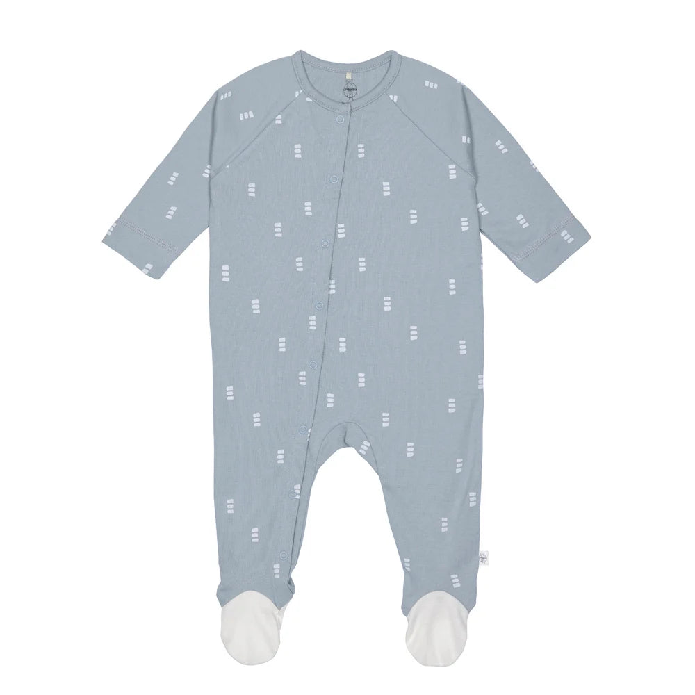 Pyjama with feet GOTS, Blocks light blue