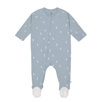 Pyjama with feet GOTS, Blocks light blue