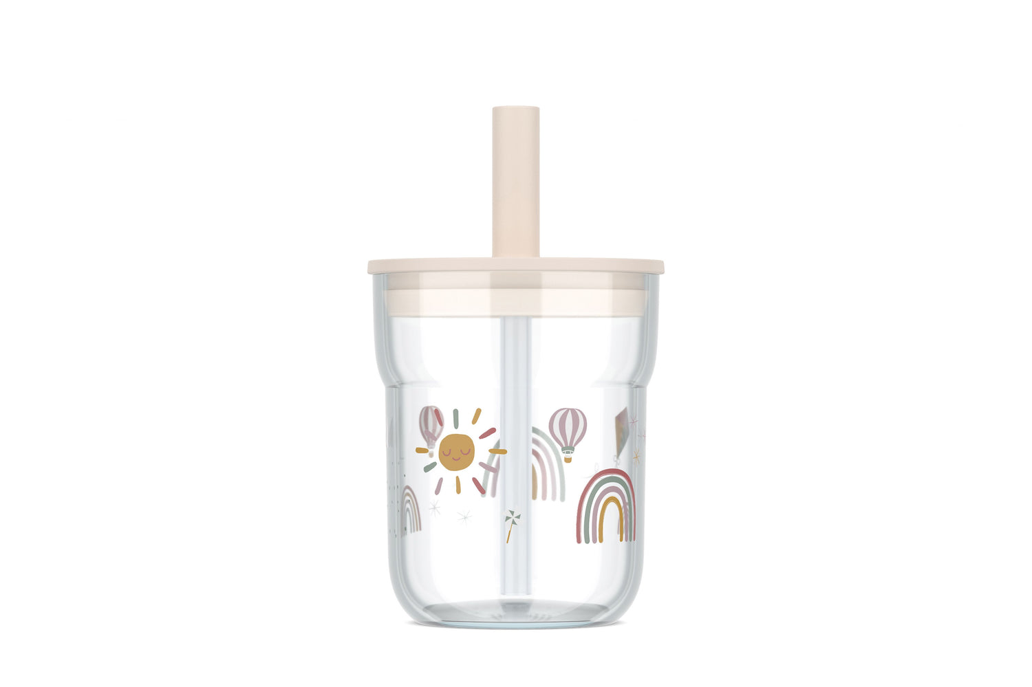 Children's Glass with Straw - Sunshine & Rainbow