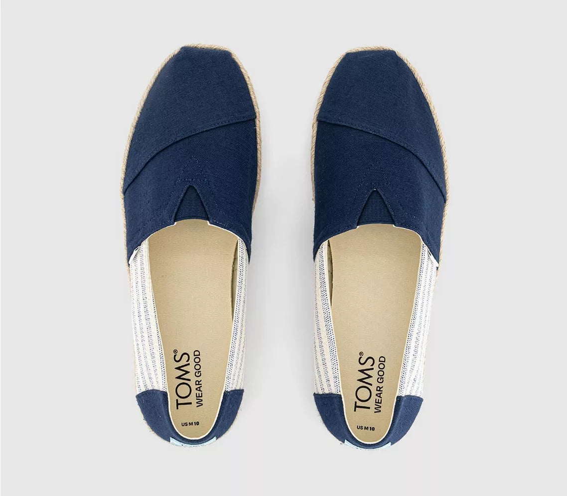 Men's Alpargata Rope Cotton Soft Navy Stripe