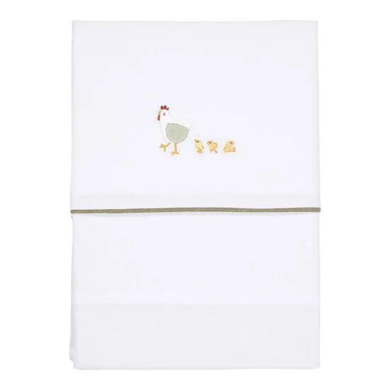 Cot Sheet Embroided Little Farm