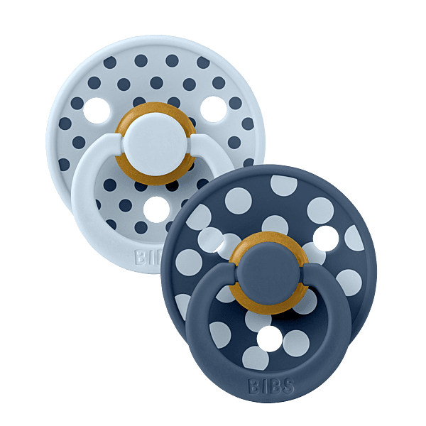 Bibs Dummy Studio Colour Polka Latex - Baby Blue / Steel Blue
