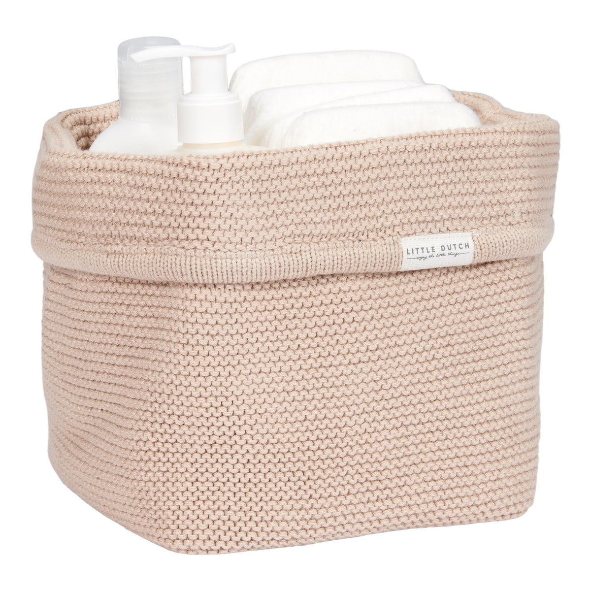 Knitted Storage basket small Beige