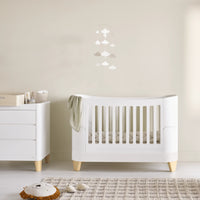 Serena All-in-One & Dresser Set - White/Natural