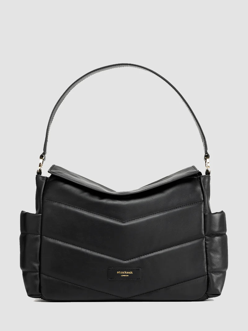 ARIA LEATHER COMPACT CHANGING BAG BLACK