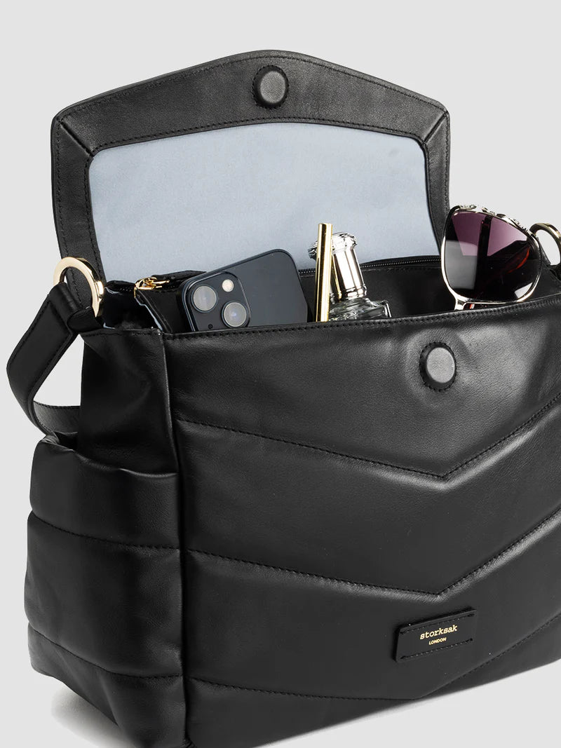 ARIA LEATHER COMPACT CHANGING BAG BLACK My Favourite Things Shop