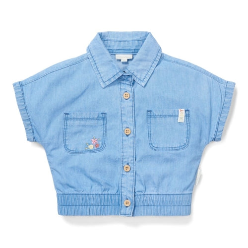 Blouse short sleeves Denim