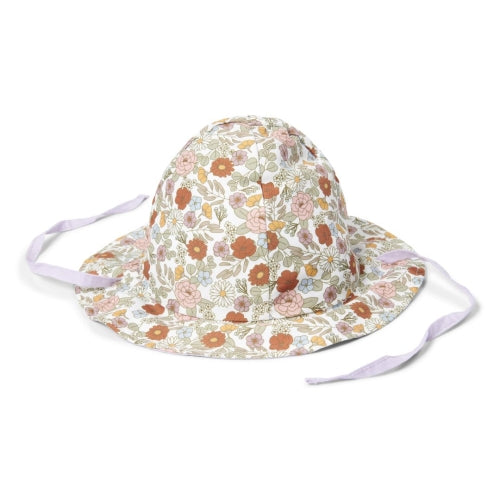 Reversible sun hat Mauve / Vintage Little Flowers