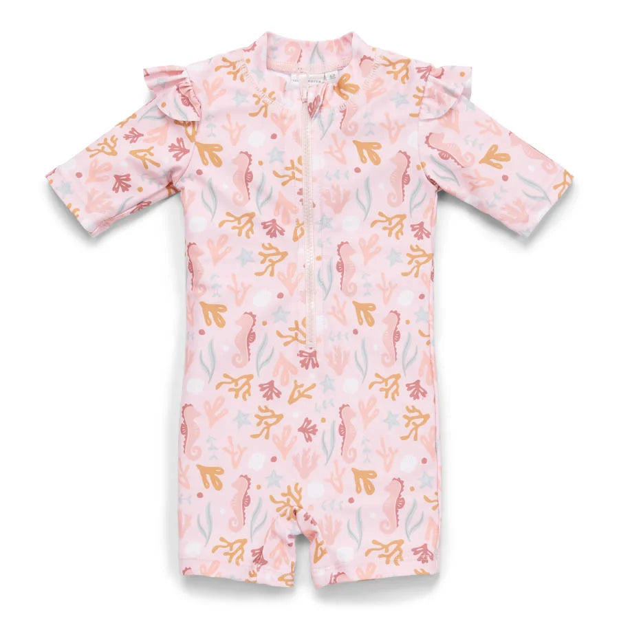 Swimsuit Short Sleeves | Ocean Dreams Pink