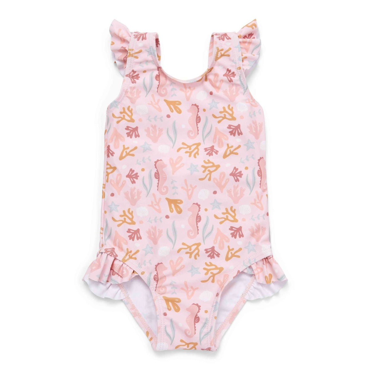 Bathsuit with ruffle Coral sea