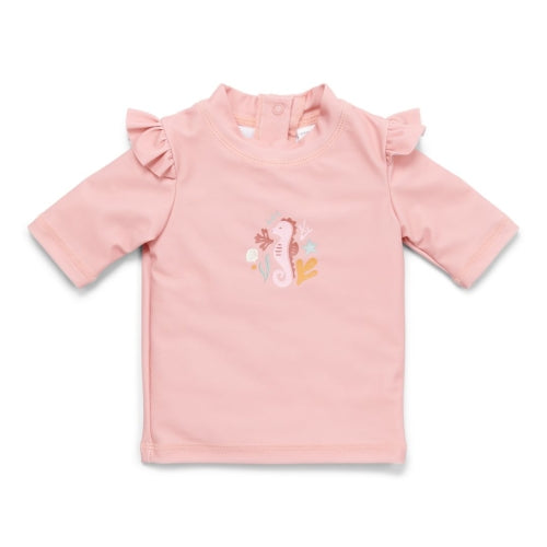 Swim T-shirt short sleeves ruffles Seahorse Pink SS