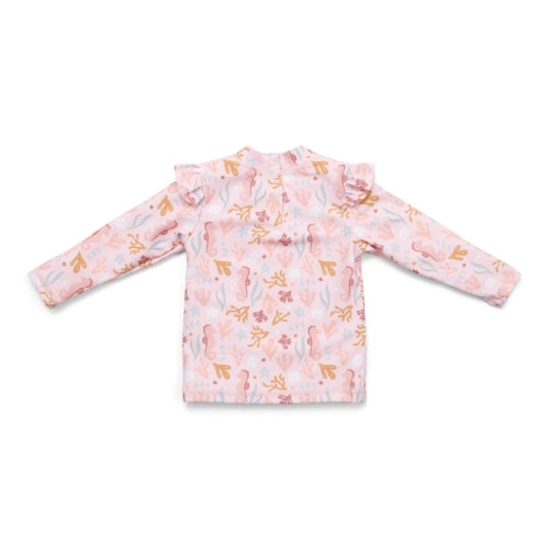 Swim T-shirt long sleeves ruches Ocean Dreams Pink LS