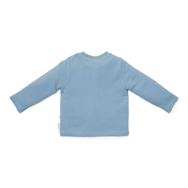 T-shirt Long Sleeves Waffle Ice Blue | Little Farm