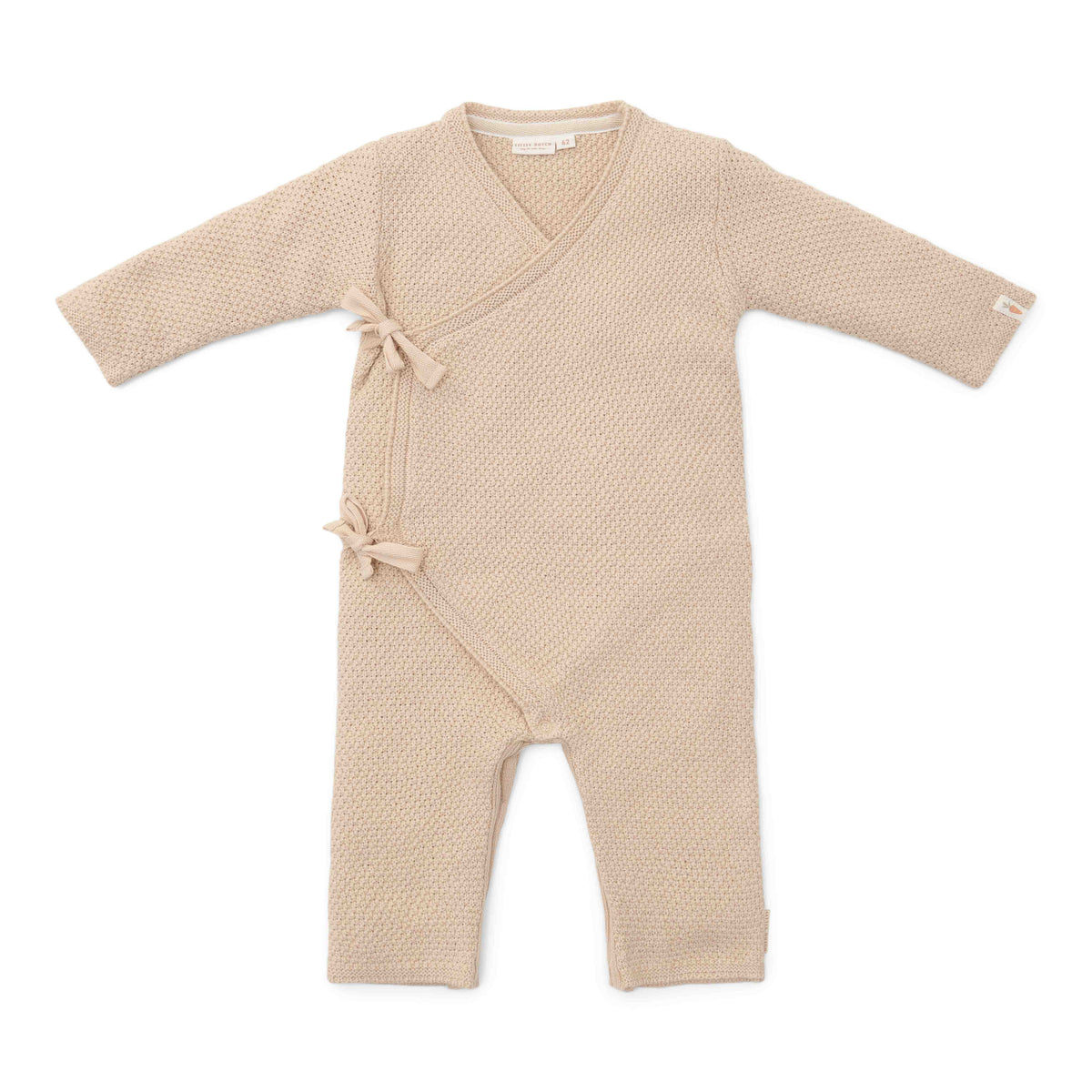 Knitted one-piece wrap suit Sand
