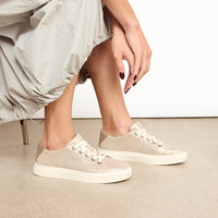 Women's Kameron Lace Up Sneakers Metallic Champagne Suede