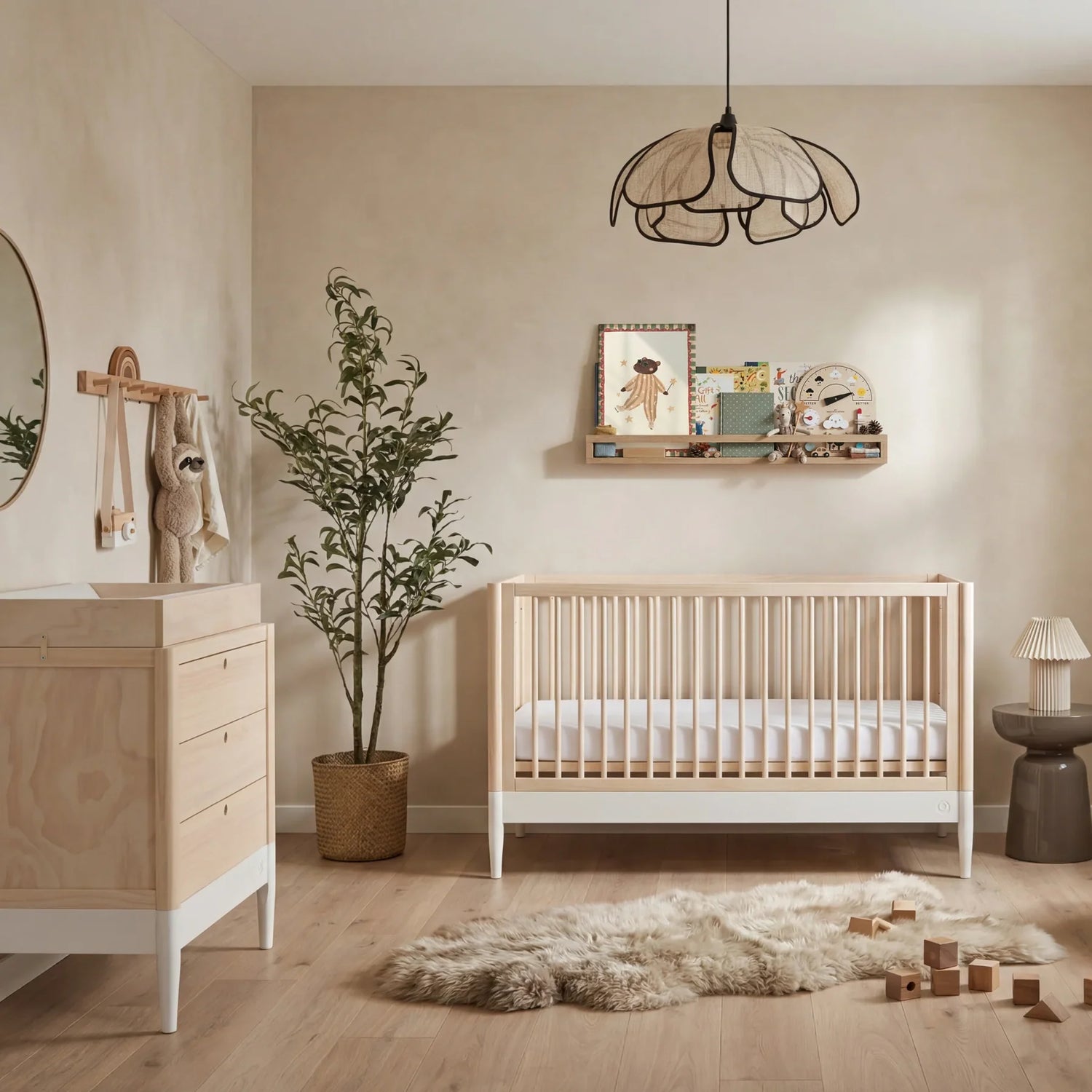 Eos Cot Bed & Dresser Room Set | Natural Ash