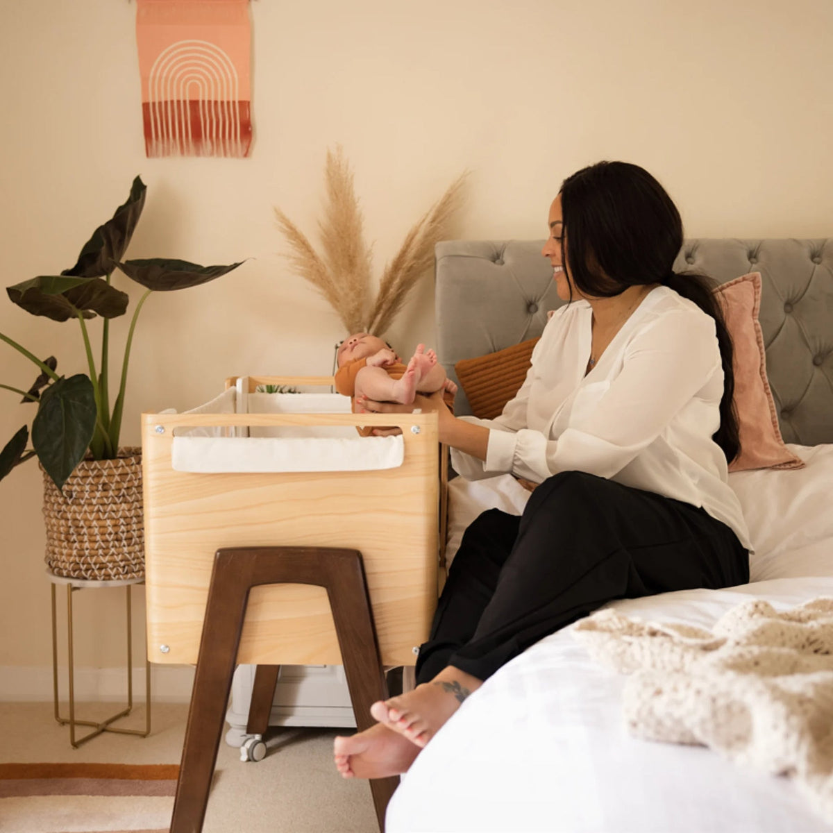 Hera Bedside Crib with Mattress