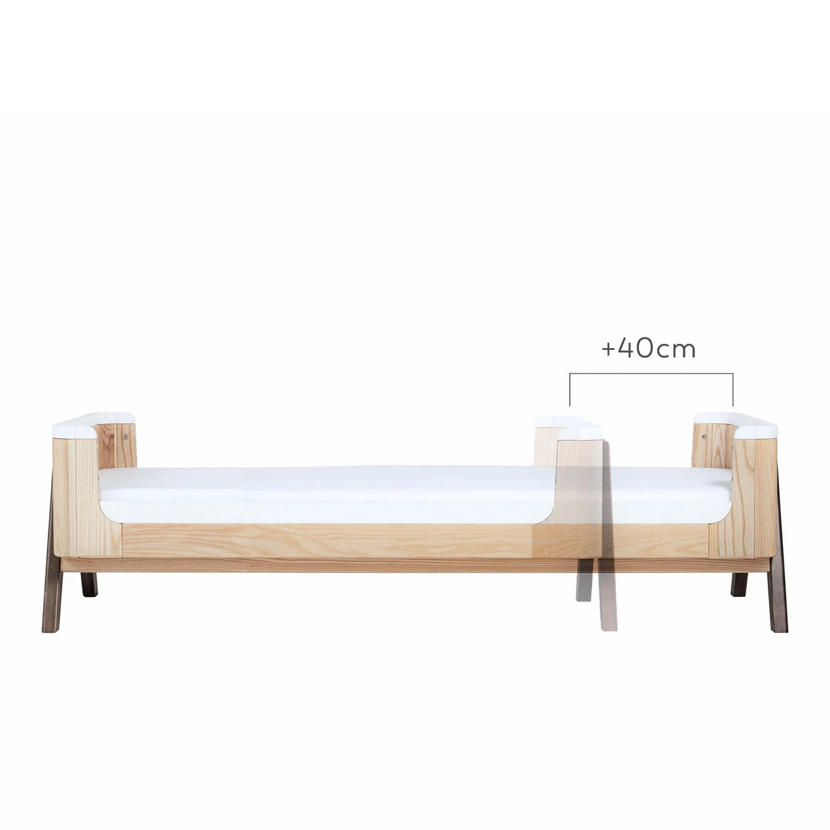 Hera Junior Bed Extension with Mattress (Natural/Walnut)