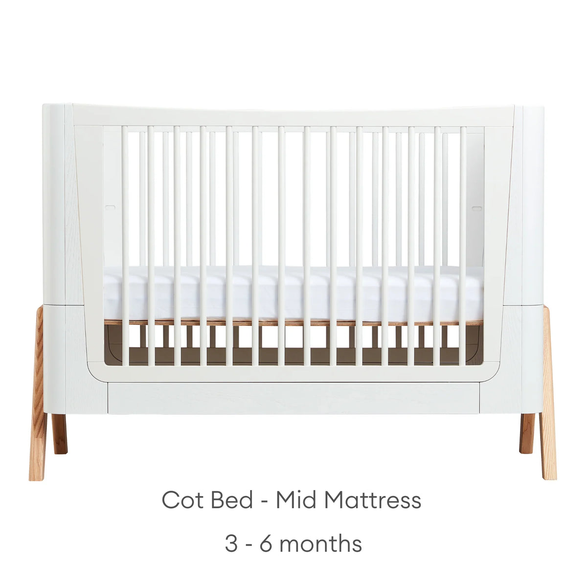 Hera Convertible Cot Bed Natural & Walnut