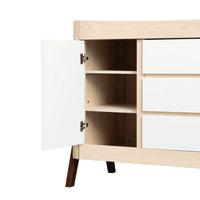 Hera 3 Piece Set - Cot, Dresser & Wardrobe - Natural/Walnut