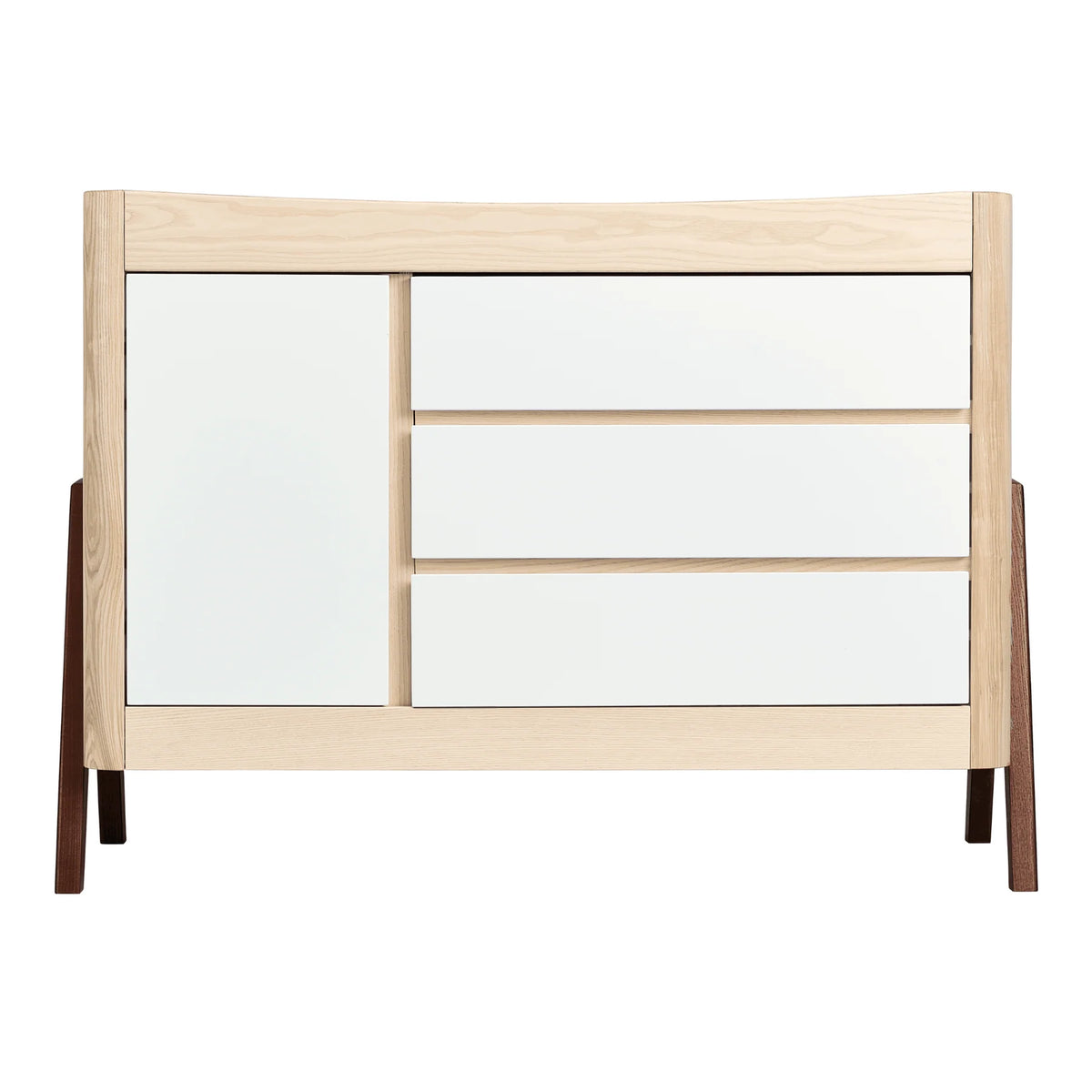 Hera 3 Piece Set - Cot, Dresser & Wardrobe - Natural/Walnut
