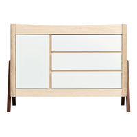 Hera 3 Piece Set - Cot, Dresser & Wardrobe - Natural/Walnut