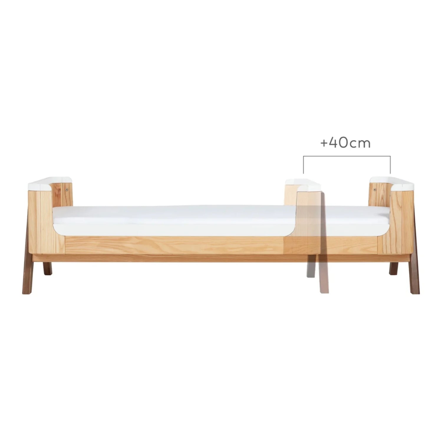 Hera Junior Bed Extension with Mattress (Natural/Walnut)