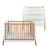 Gaia Hera 'Studio Edit' Two Piece Set (Cot & Dresser) - White/Oak
