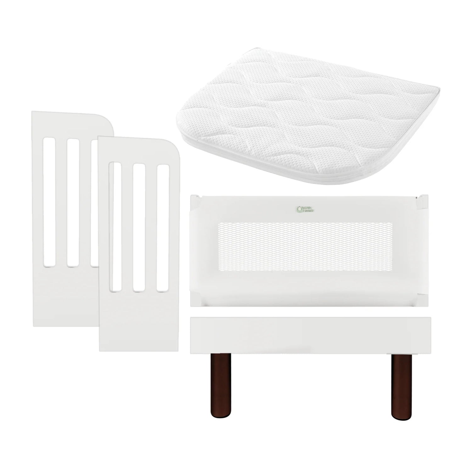 Serena All-in-One & Dresser Set - White/Walnut