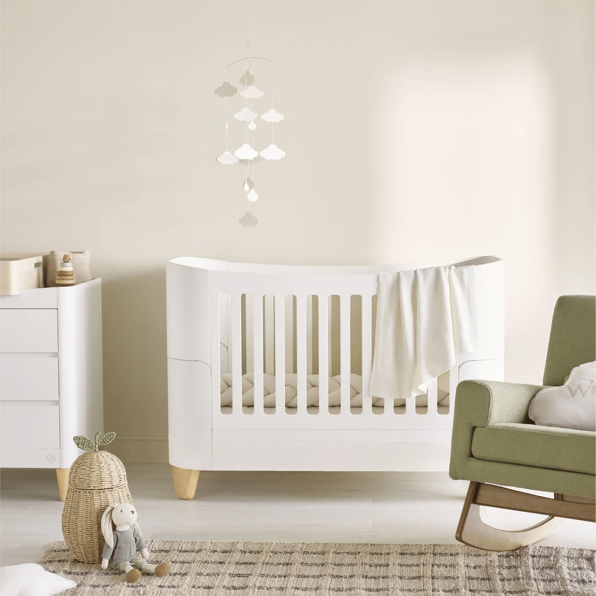 Serena Convertible Cot Bed Scandi White/Natural