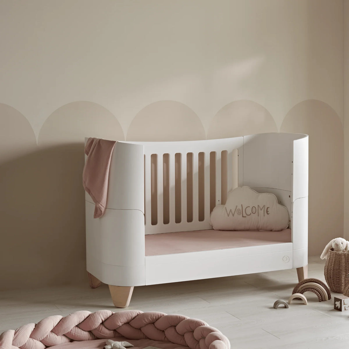 Serena Cot Bed Fitted Sheets White - 2 pack