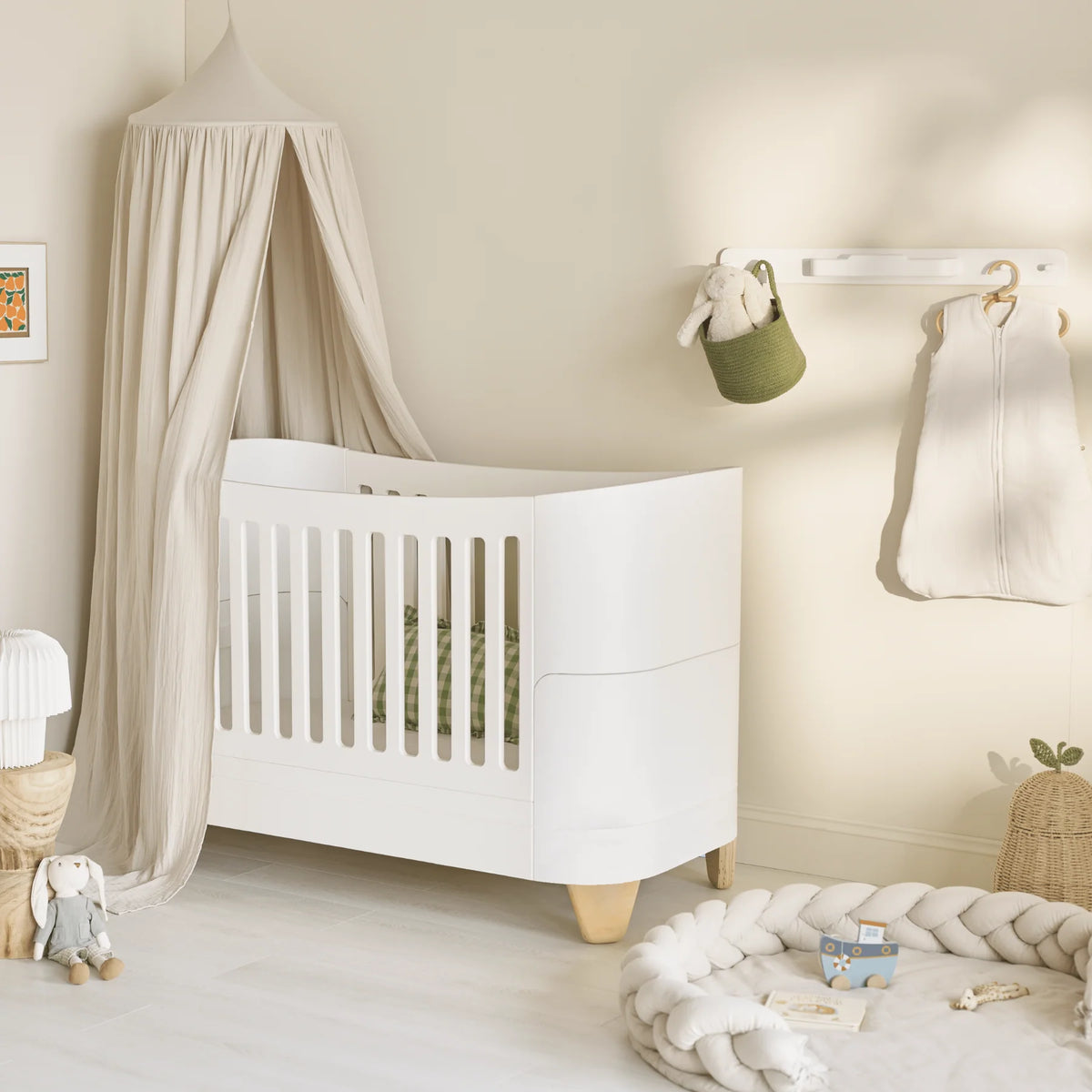Serena Convertible Cot Bed Scandi White/Natural