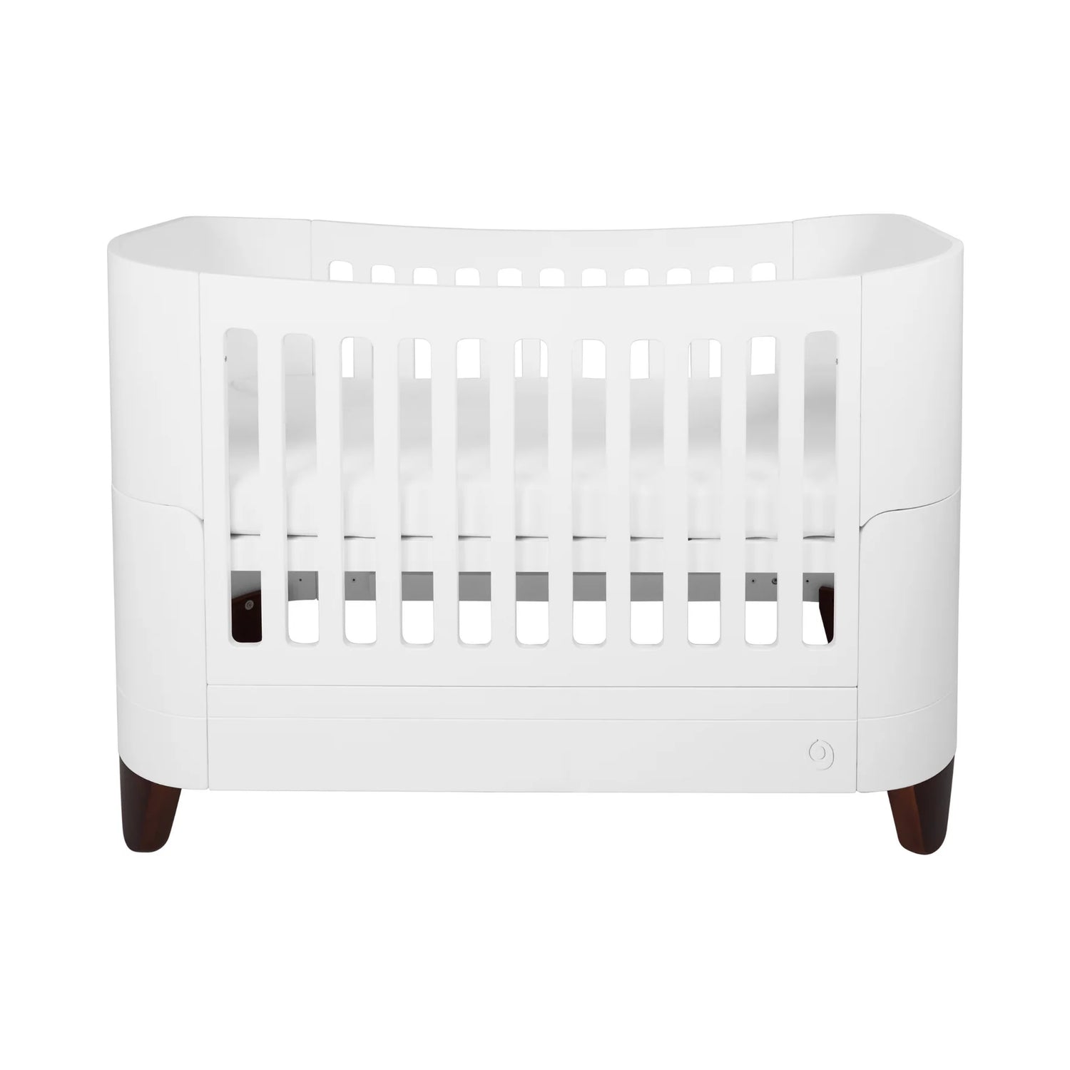 Serena Cot Bed & Dresser Set - White/Walnut
