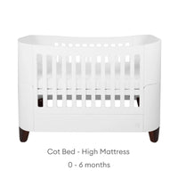 Serena Convertible Cot Bed White/Walnut