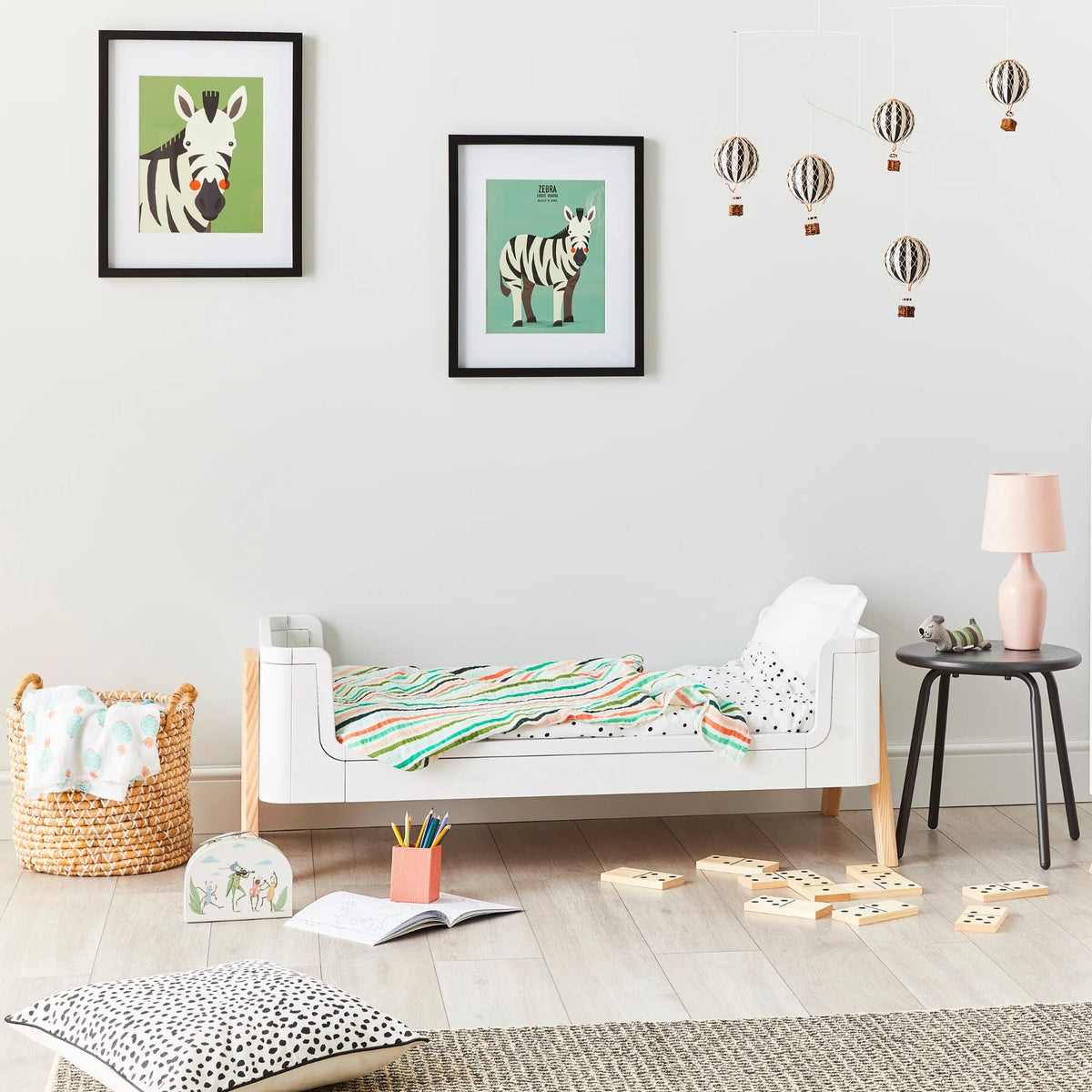 Hera Convertible Cot Bed Scandi White & Natural