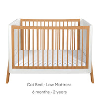 Gaia Hera 'Studio Edit' Two Piece Set (Cot & Dresser) - White/Oak