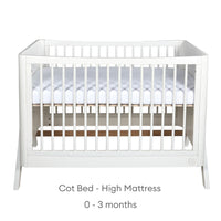Gaia Hera 'Studio Edit' Two Piece Set (Cot & Dresser) - White/White
