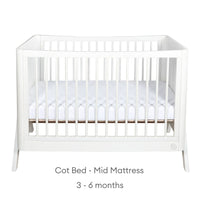 Gaia Hera 'Studio Edit' Two Piece Set (Cot & Dresser) - White/White