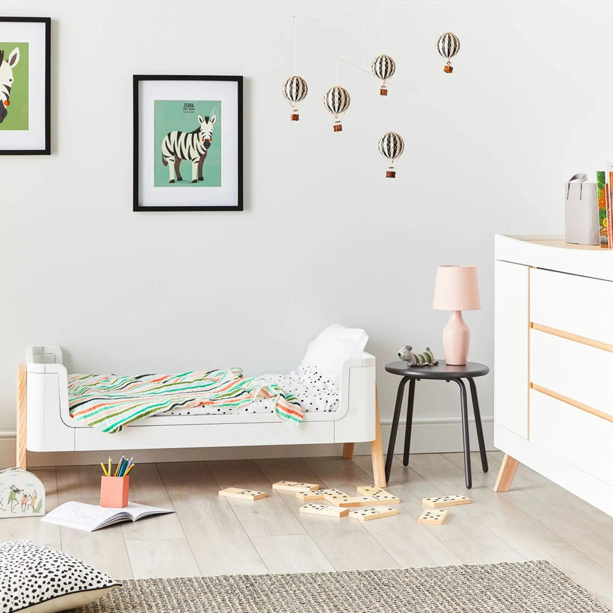 Hera Junior Bed Extension with Mattress (Scandi White)