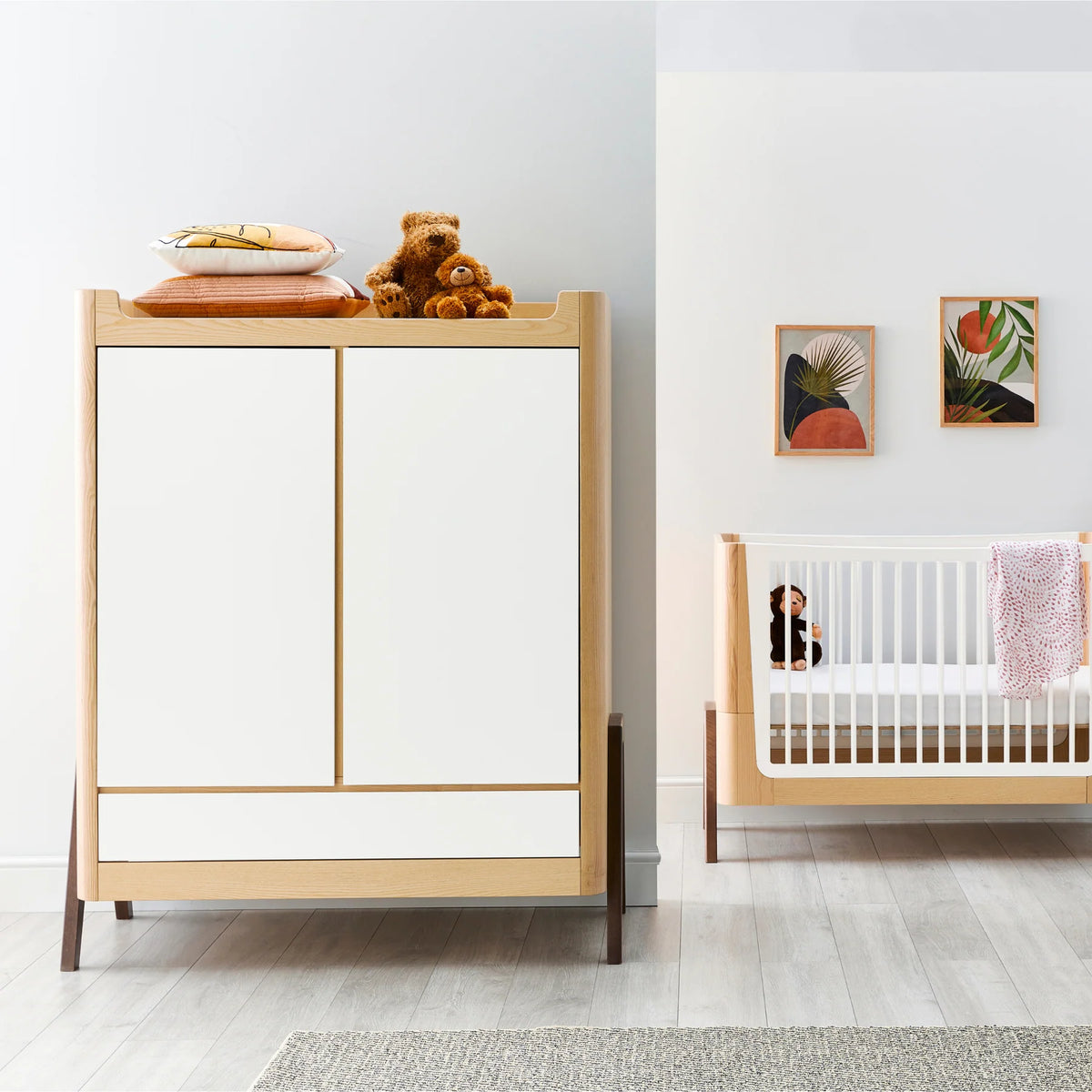Hera Wardrobe Natural & Walnut