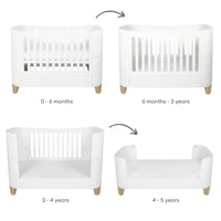 Serena Convertible Cot Bed Scandi White/Natural