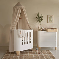 Serena Convertible Cot Bed Scandi White/Natural