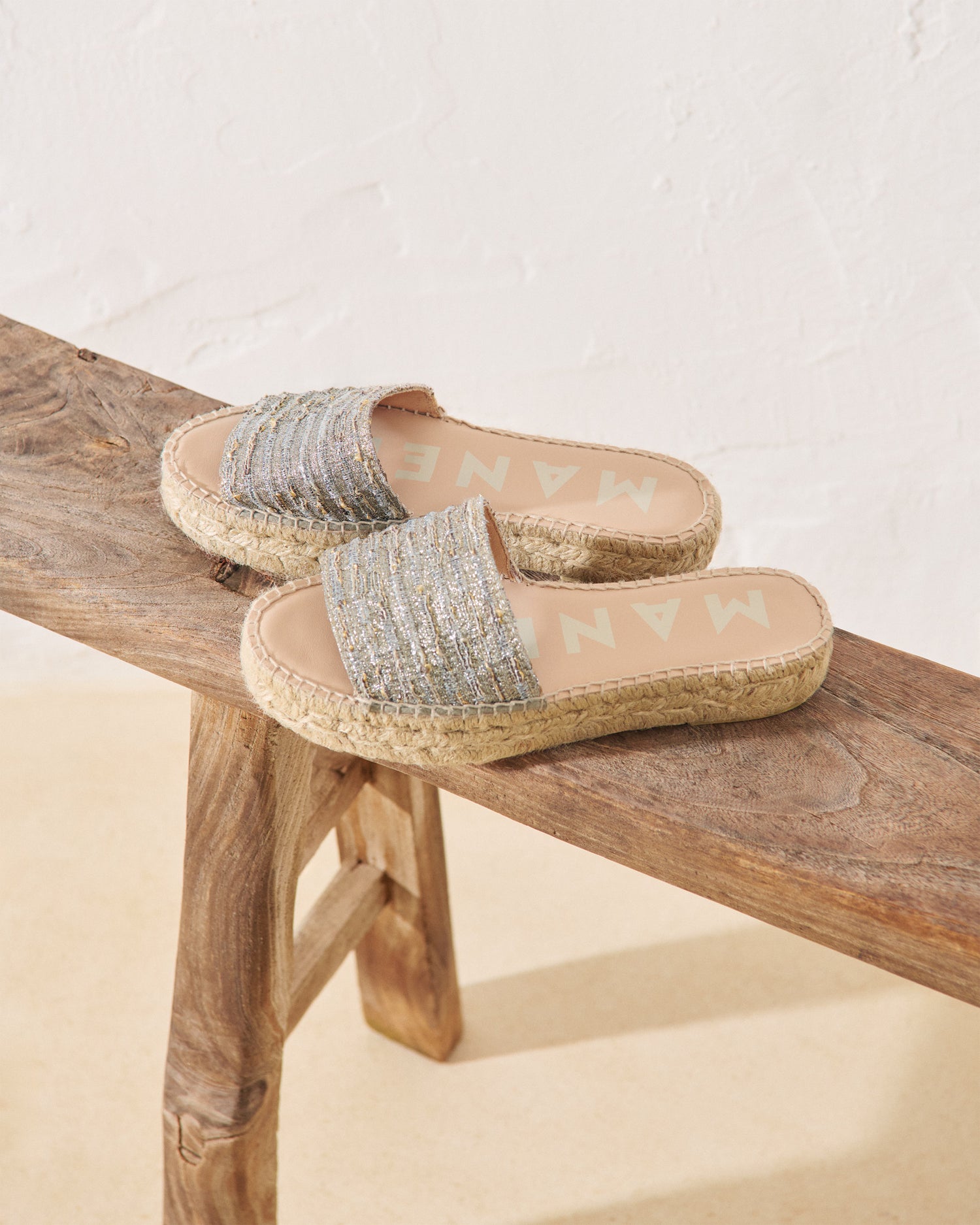 Women's Lurex Cotton Blend Double Sole Slides - Gold